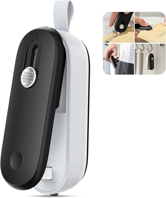2 in 1 Mini Bag Sealer - Heat Seal & Cutter with Lanyard, Portable Handheld Chip Bag Sealer