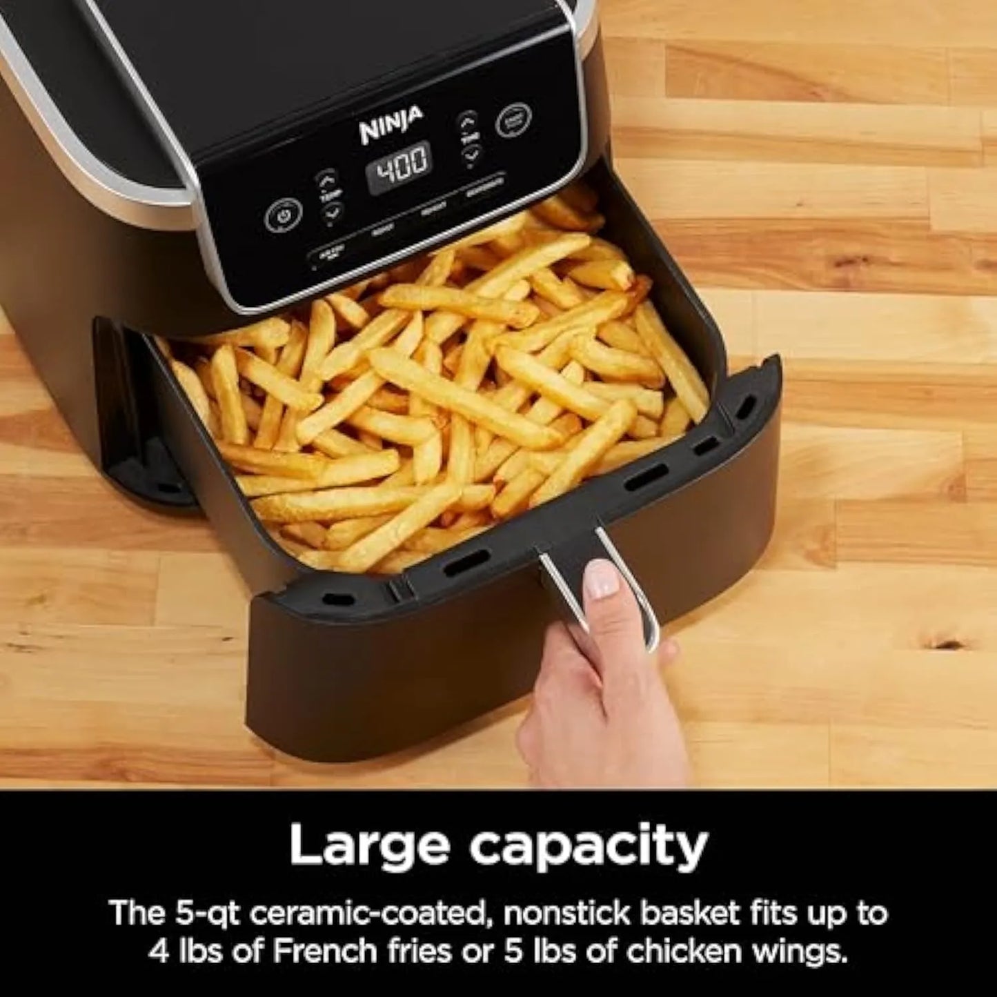 Air Fryer Pro with Air Crisp Tech, Roast, Reheat & Dehydrate Functions, Nonstick Basket & Crisper Plate
