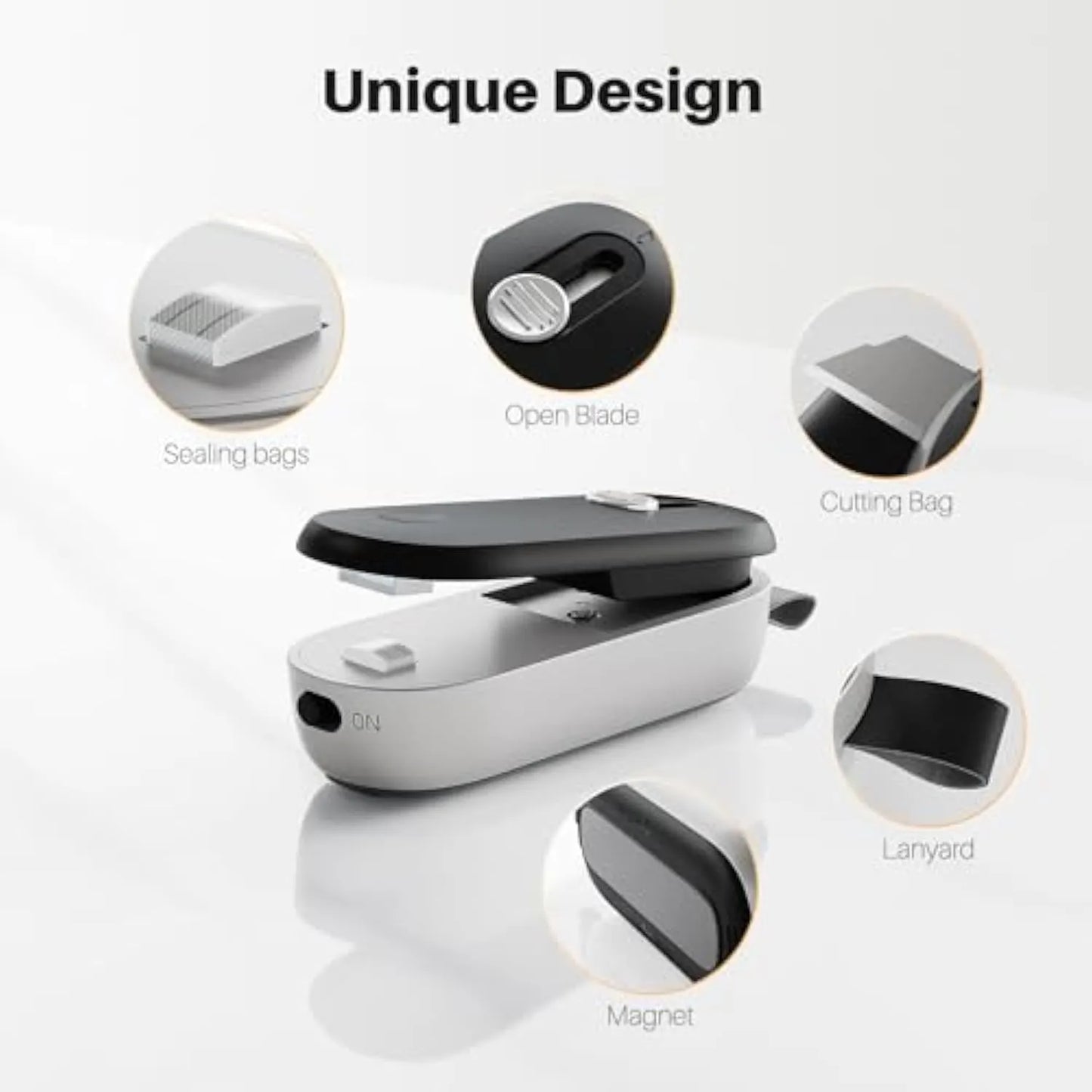 2 in 1 Mini Bag Sealer - Heat Seal & Cutter with Lanyard, Portable Handheld Chip Bag Sealer